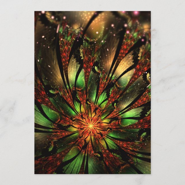 Menu design de flor fractal abstrato. (Frente)