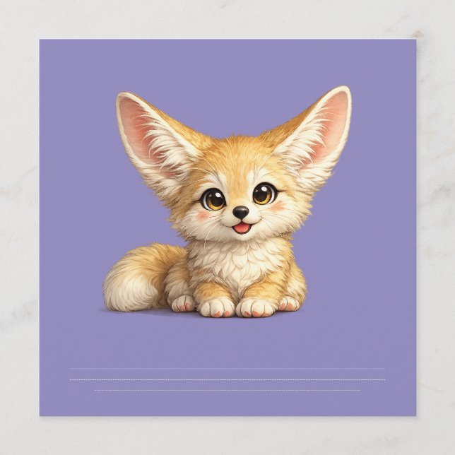 Menu Design de Vibrações Positivas de Raposa Fennec Fel (Frente)