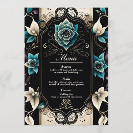 Menu Design floral elegante que exumenta o luxo