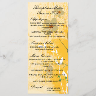 Menu design moderno floral dourado