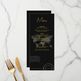Menu Destination Wedding World Passport Black Gold