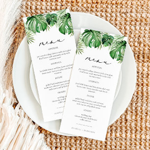 Menu Destino de Folha de Palma Tropical de Praia Modern