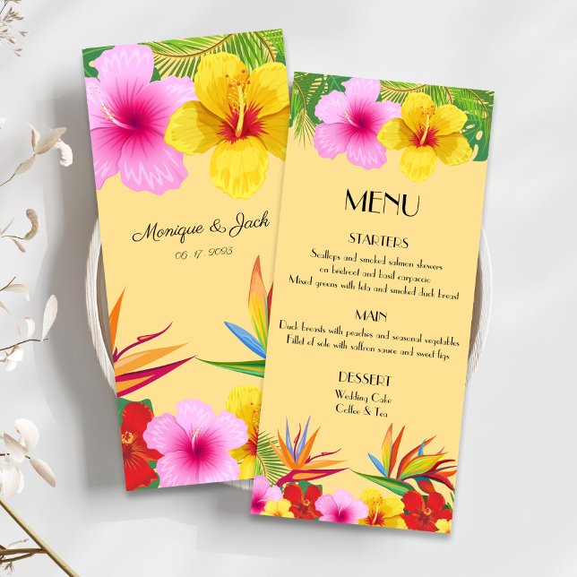 Menu Destino Tropical Hibiscus Amarelo (Criador carregado)