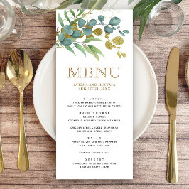 Menu Detalhes do Casamento do Galho de Eucalipto Rústic