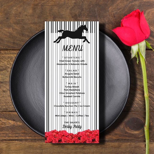 Menu Dia do Cavalo de Corrida e Rosas Derby (Racehorse and Roses Derby Day Menus)