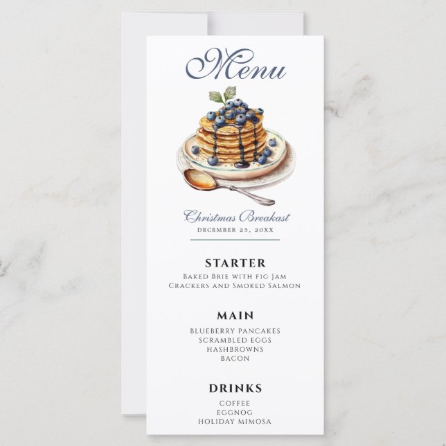 Menu do Café da Blueberry Pancakes (Frente)
