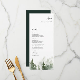 Menu do Cartão de Local de Casamento de Pinheiros