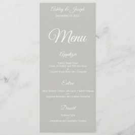Menu do casamento - cinza