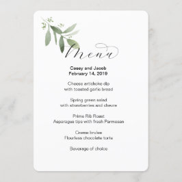 Menu do casamento com hortaliças