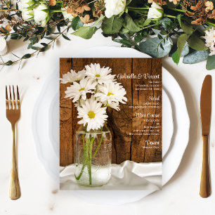Menu do casamento do celeiro do país das