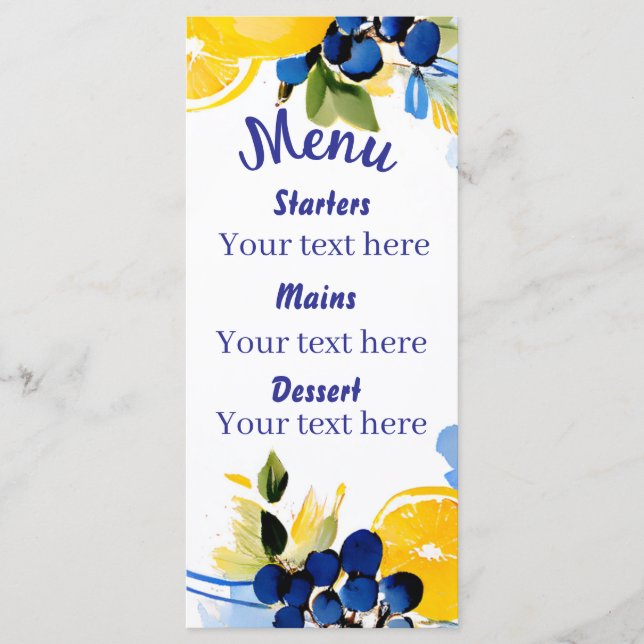 Menu do casamento La Dolce Vita (Frente)