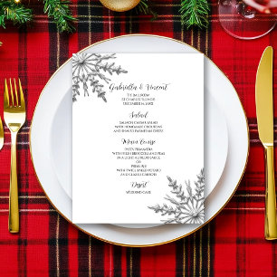 Menu do casamento no inverno do floco de neve