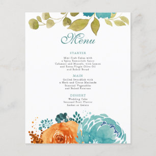 Menu do Casamento outono do Terracotta Laranja Que