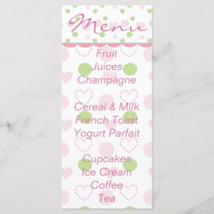 Menu do chá de fraldas "Açúcar e especiarias"