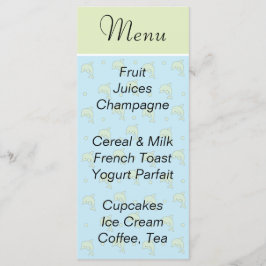 Menu do chá de fraldas "Golfinhos Azuis"