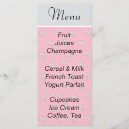 Menu do chá de fraldas "Golfinhos Rosa"