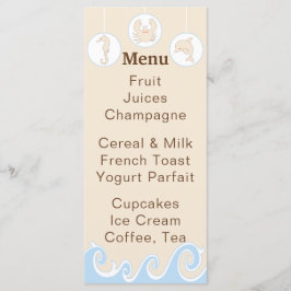 Menu do chá de fraldas "Sob o Mar Móvel"