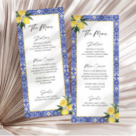 Menu do Chá de panela Azul Italiano Amalfi 4x9"