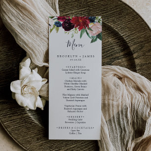 Menu do comensal de casamento do jardim   Borgonha