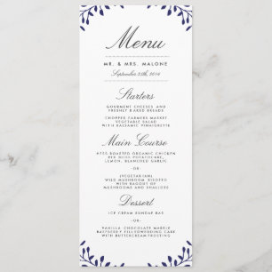 Menu do comensal de casamento do jardim secreto -