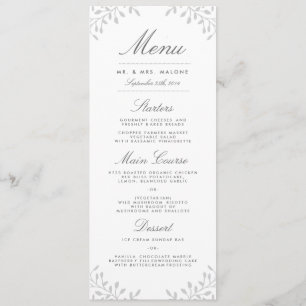 Menu do comensal de casamento do jardim secreto -