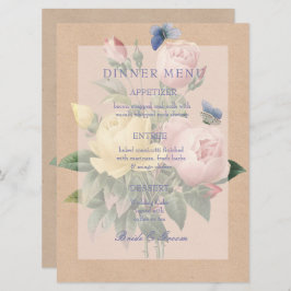 Menu do Convite de Casamento do Jardim da Rosa Ing