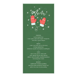 Menu do feriado do Natal dos mitenes de Hygge