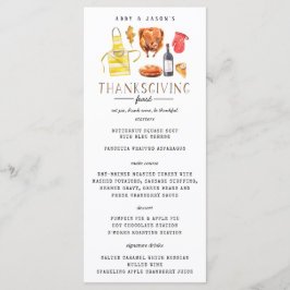 Menu do Jantar de Ação de Graças do Friendsgiving