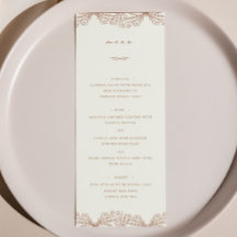 Menu do Janto Casamento Semi Floral Beige Terracot