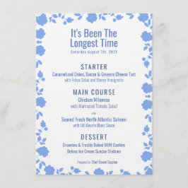 Menu do Janto de Casamento Azul Bonito Romântico