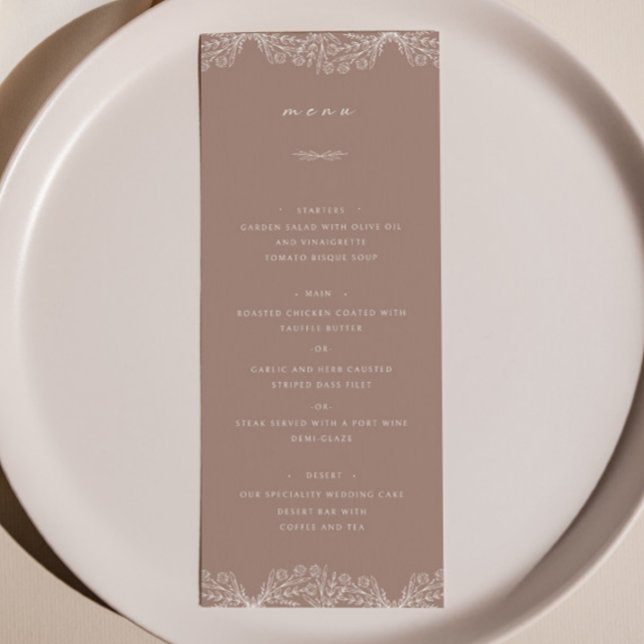 Menu do Janto de Casamento com Rosa Semi Floral (Criador carregado)