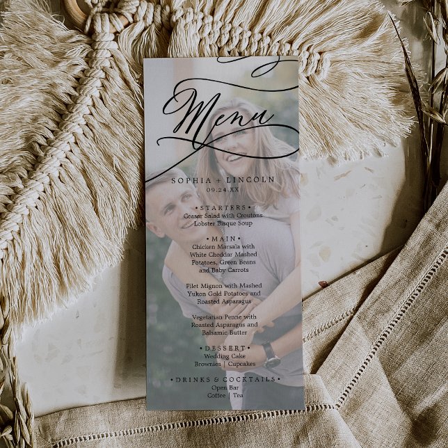 Menu do Janto de Casamento de Fotografia da Caligr (Criador carregado)