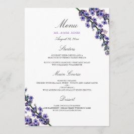 Menu do Janto de Casamento de Lavandas Elegante