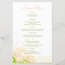 Menu do Janto de Casamento de Pêmonas de primavera