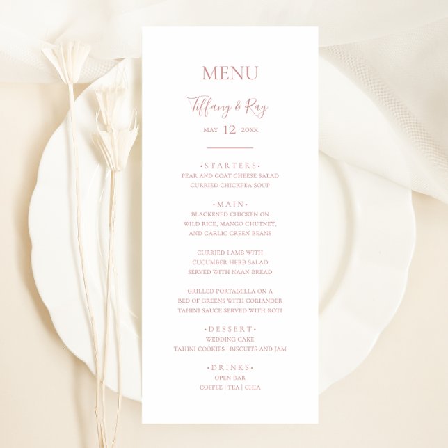 Menu do Janto de Casamento Dourado Elegante Simple (Criador carregado)