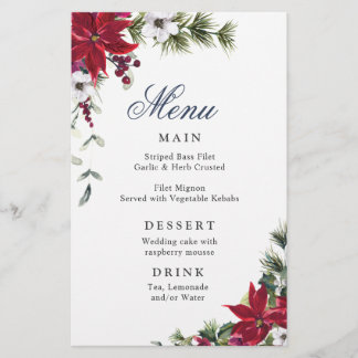 Menu do Janto de Casamentos no inverno Elegante Re