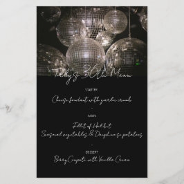 Menu do janto de festas de aniversários de bola de