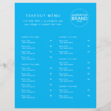 Menu do Logotipo Azul do Oceano Catering - Tomada