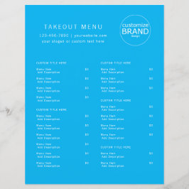Menu do Logotipo Azul do Oceano Catering - Tomada 