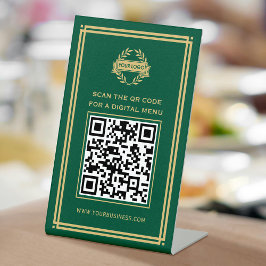 Menu do logotipo do código QR Verde clássico sem c