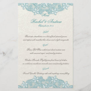 Menu do marfim do Aqua do jardim do Victorian