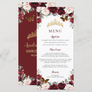 Menu do Partido Dourado QUINCEAÑERA da Blush Flora