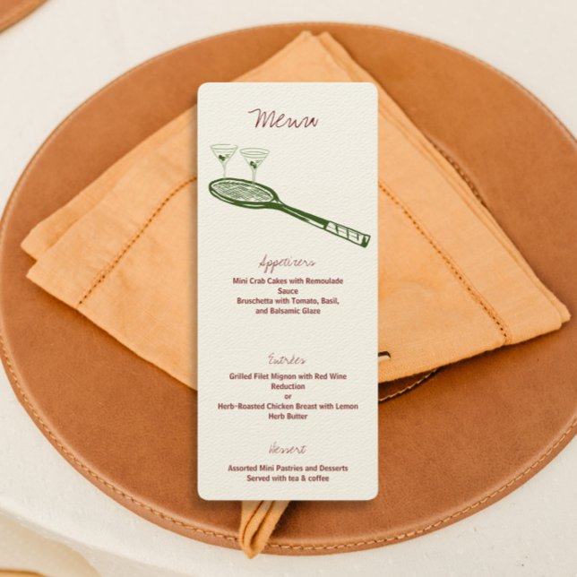 Menu do Partido tênis e Martini (Criador carregado)