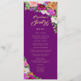 Menu Doce 16 Brincadinho Floral, Púrpura