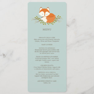 Menu doce do evento do Fox da floresta