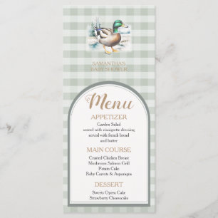 Menu Doce Pequeno Chá de fraldas Mallard Gingham