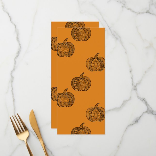 Menu Dodores de Halloween Boho mandala bombeiros outono (Frente/Verso In Situ)