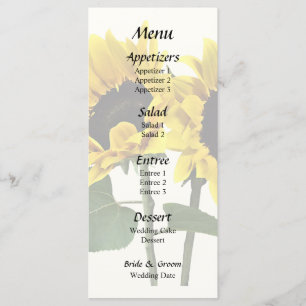 Menu Dois Girassóis Um Olhando o Outro Para Baixo