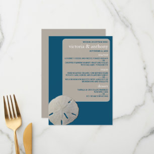Menu Dólar de areia, Casamento de Praia Azul de Oceano