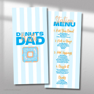 Menu Donuts Azuis Com o Papai para Celebração do Dia do